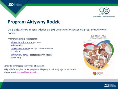 Program ZUS Aktywny Rodzic