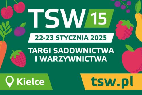 Plakat 15. Targi Sadownictwa i Warzywnictwa TSW 2025