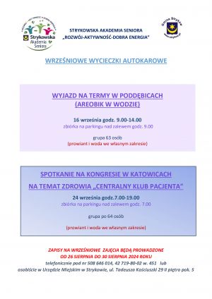 Akademia Seniora 2024 wycieczki Poddebice - Katowice - wrzesień