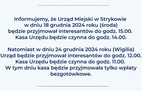 Praca Urzędu w święta