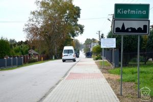 Budowa chodnika powiatowego w Kiełminie - stan po realizacji inwestycji