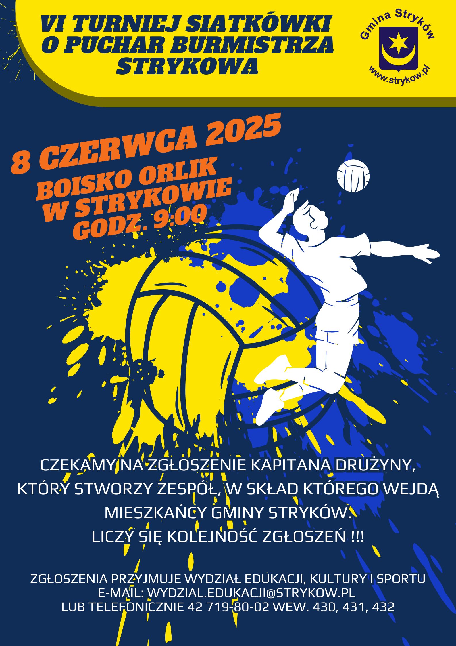 VI Turnieju Siatkówki o Puchar Burmistrza Strykowa - trwają zapisy
