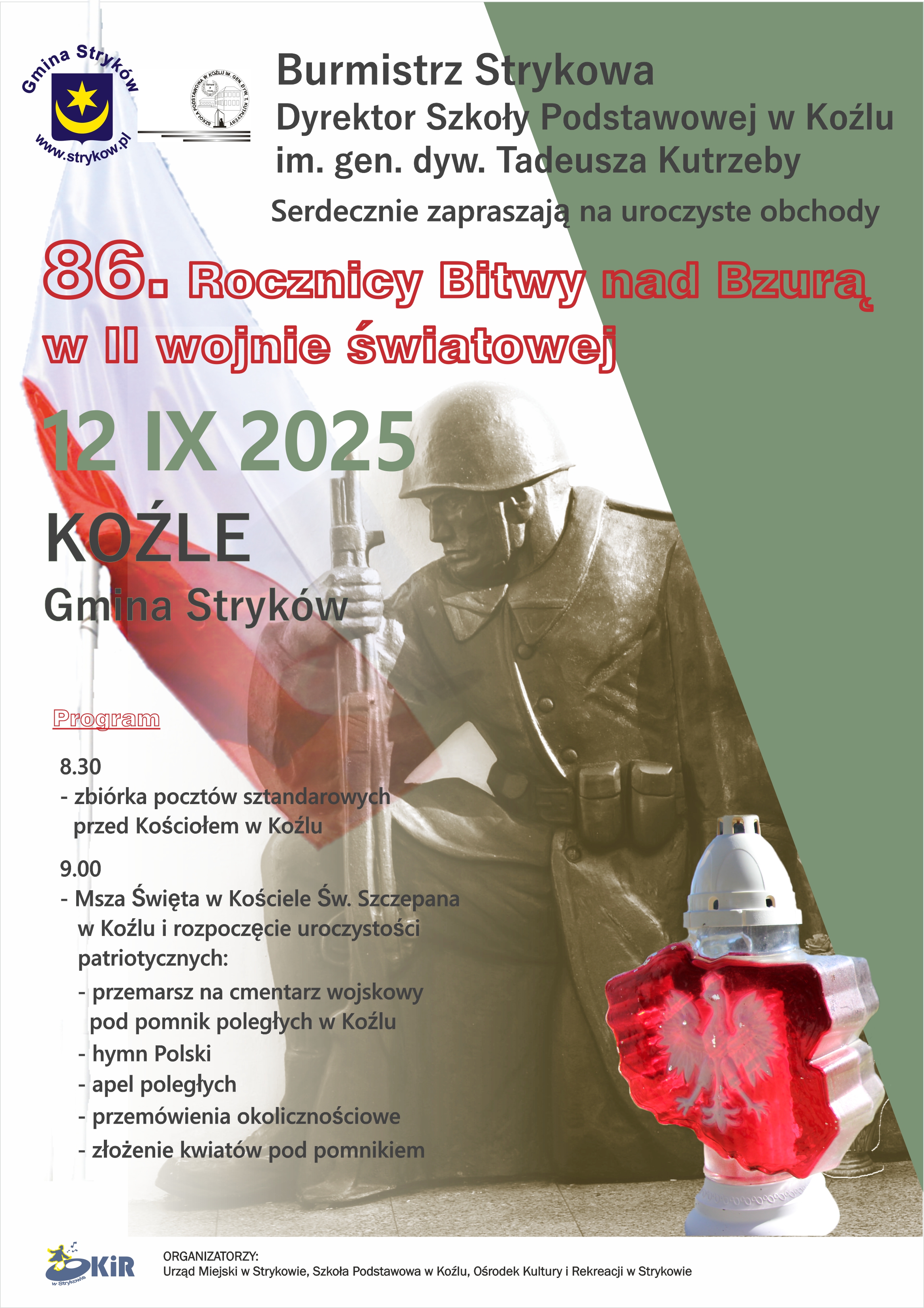 Zapraszamy na uroczystości patriotyczne w Koźlu