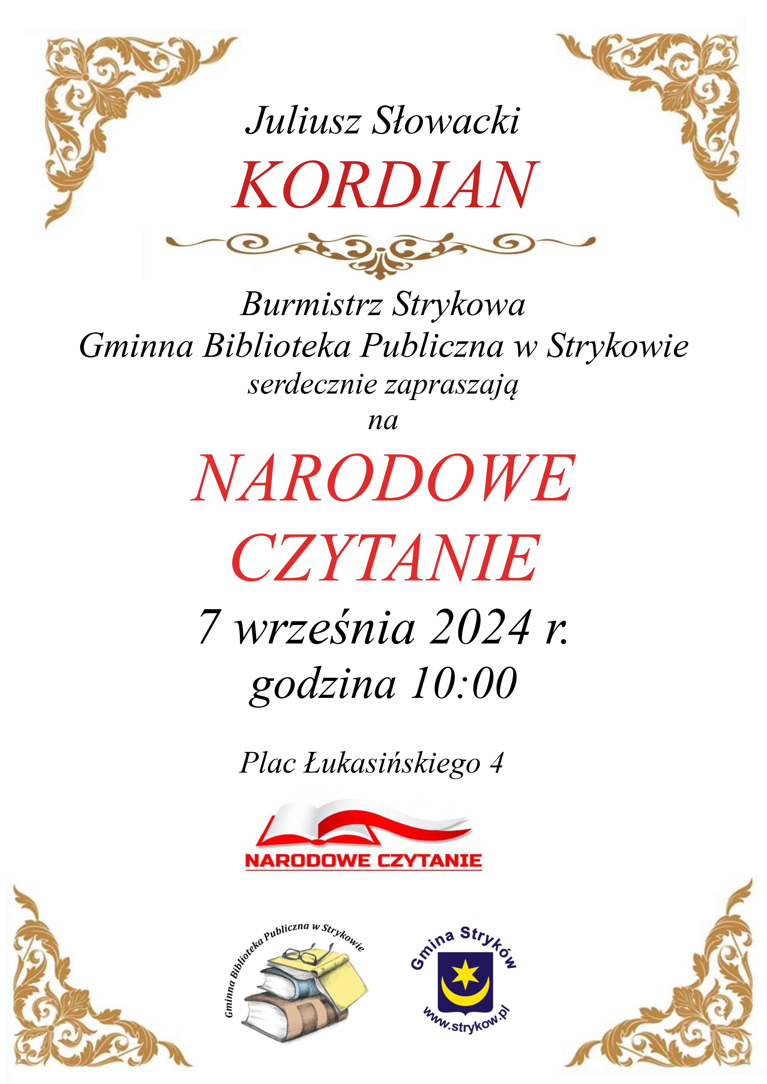 Zapraszamy na Narodowe Czytanie